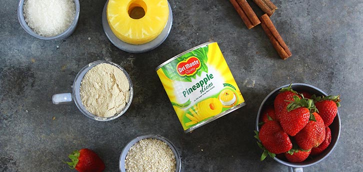 Del Monte Pineapple and strawberry crumble  Recipe